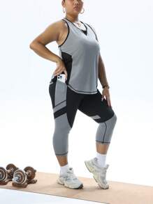 Easithlete Workout Tank Top & Pants Set, Minimalist & Fashionable, Suitable For Summer - Multicolor - View 1