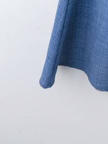 Rusticease Falda larga de estilo minimalista de unicolor de lino de sirena, adecuada para el verano