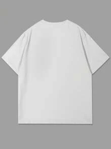 Manfinity LEGND Men's Letter Print Crew Neck Short Sleeve Casual T-Shirt