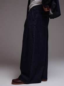 Musero Men Tailored Barrel Leg Denim Trousers Bottom Only - Blue - View 3