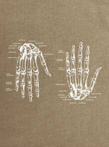 ROMWE Academia Women's Gothic Skeleton Hand Print Tank Top