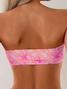 SHEIN Swim Conjunto de traje de baño para mujer (Diseño con estampado aleatorio, licenciado)