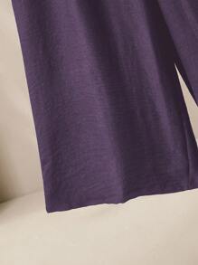 SHEIN Lacomfia Ensemble 2 pièces casual avec chemise ample à manches longues et imprimé floral et pantalon à taille élastique, grande taille, printemps/automne