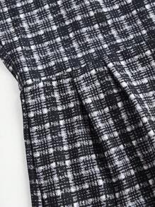 SHEIN MOD 秋季休闲吊带腰复古格纹阔腿连体裤