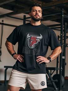 Manfinity Sport Corelite Men's Simple & Fashion Loose Fit Sports Short Sleeve T-Shirt, Suitable For Summer