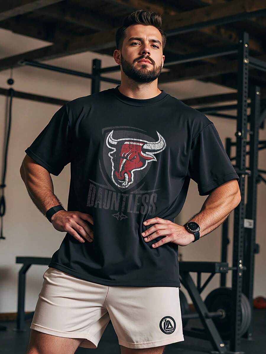 Manfinity Sport Corelite Men's Simple & Fashion Loose Fit Sports Short Sleeve T-Shirt, Suitable For Summer