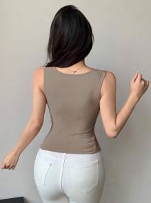 DAZY Women's Summer Sexy & Elegant Loose Strap With Chest Ruching Design Camisole Top