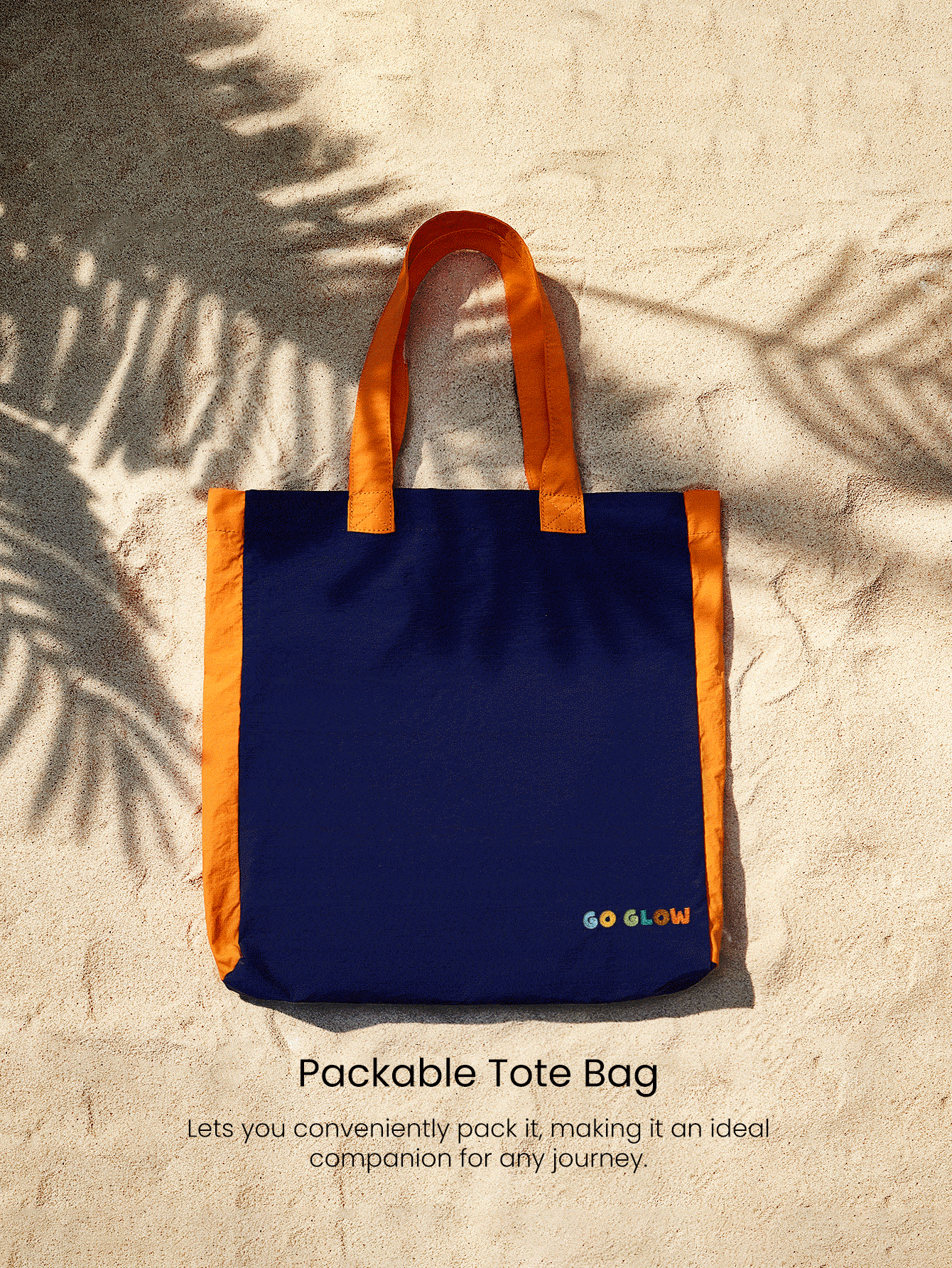 GLOWMODE X Nature Dream Bali 9L Packable Storage Embroidery Tote Bag With 3 Pockets Daily Casual Vacation Holiday Wear - Blue - View 2