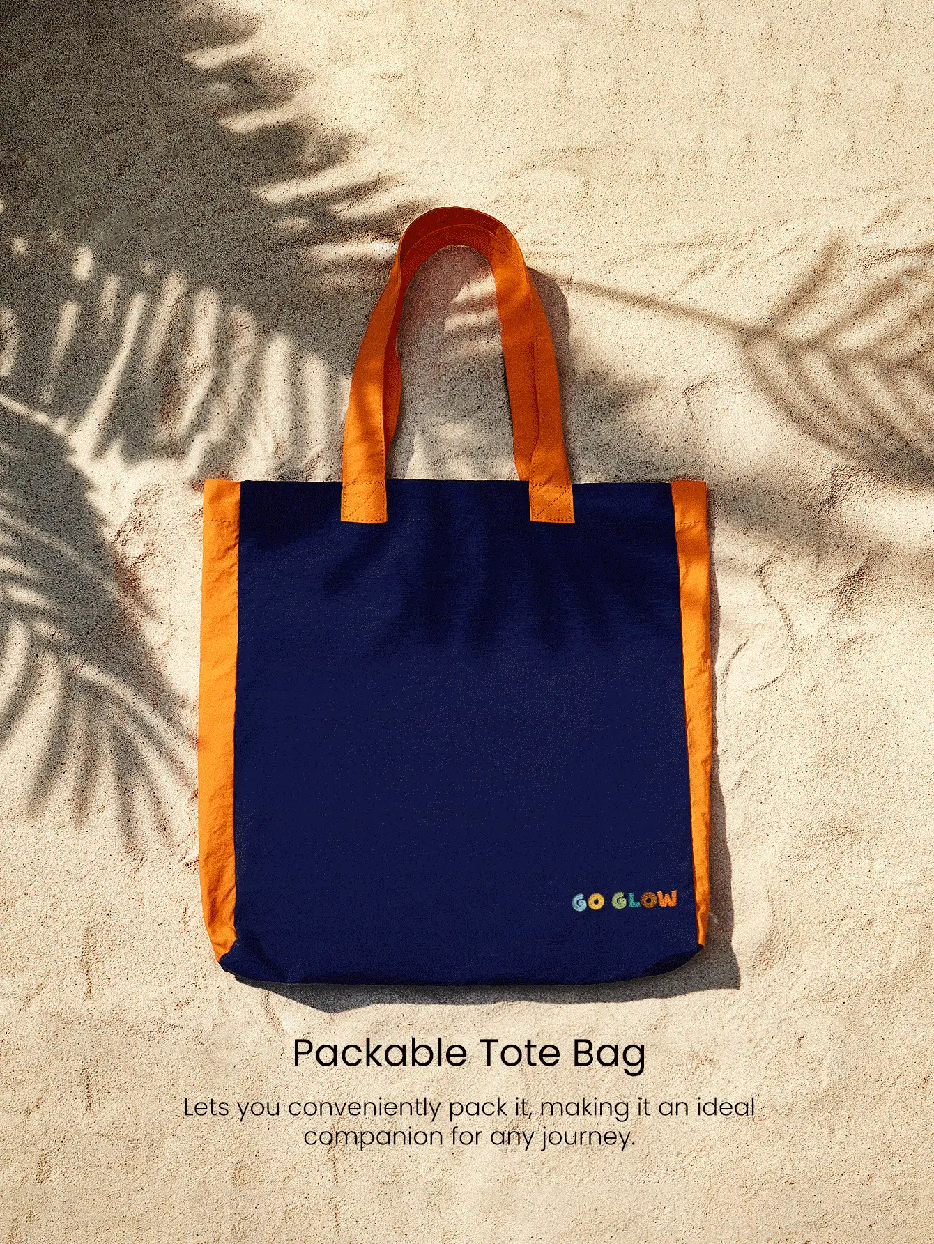 GLOWMODE X Nature Dream Bali 9L Packable Storage Embroidery Tote Bag With 3 Pockets Daily Casual Vacation Holiday Wear - Blue - View 2