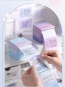 256pcs Pull-Out Sticky Notes For Student's Note-Taking, Labeling, Indexing, Wrong Answer Marking, Easy To Tear And Attach Multiple Times - Purple - View 2