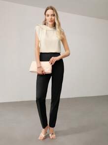 MOTF PREMIUM SLANT POCKET PRESS CREASE SUIT PANTS - Black - View 5