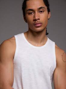 Musero Crepe Fitted Tank Top For Spring Summer - White - View 2