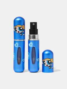 THE POWERPUFF GIRLS X SHEIN 1 chai xịt họa tiết bong bóng hoạt hình 5ml/0.2oz, có thể đổ đầy chất lỏng ở đáy, có thể dùng để đựng nước hoa, nước chăm sóc da và các sản phẩm dạng lỏng khác, thân máy nhỏ gọn dễ mang theo - Màu xanh lam - Xem 8