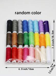 24rolls Mixed Color Sewing Thread Set,For Hand Sewing And Machine Sewing Use, Colorful Polyester Thread Set,Ideal For Emergency And Travel, DIY And Home And Creative Art - Multicolor - View 6