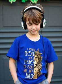 1 Stück Jungen einfaches Mode Kurzarm T-Shirt, Sommer personalisiert