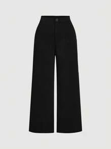 SHEIN MOD Elegantes Büro-/Lässig-Set mit Wende-Kragen Weste und Hose, Große Größen, 2-teilig