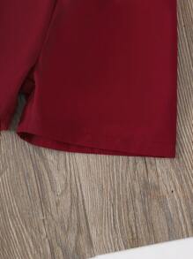 SHEIN 2 件套男孩条纹短袖衬衫和纯色短裤