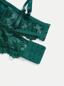 ROMWE Gothic Women's Lingerie Bra With Underwire, Top - Army Green - View 4