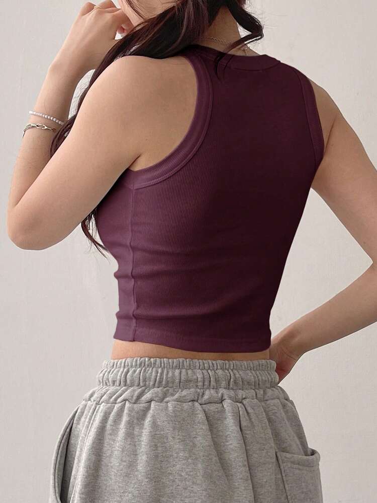 Women's Minimalist Basic Sports, Fashionable Suitable For Summer Tank Tops Crop Women Tops