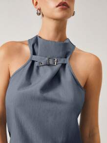 SHEIN Unity 女士 Office Siren 无袖上衣，内外设计，时尚风格