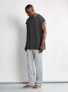 SUMWON Tank Top Bertekstur dengan Potongan Longgar - Hitam - View 6