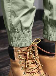 Manfinity Homme Men's Solid Color Pocket Simple Fashion Pants, Suitable For Summer , Cargo Pants Men Jeans, Men Clothes Pants, Men Fashion Pants