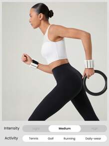 GLOWMODE Powersculpt™ Cutout Back Mesh Tank Top High Impact Workout Running Training Gym Removable Cups - White - View 6