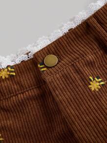 SHEIN MOD Pantalones cortos bordados en marrón, pantalones cortos de verano retro, pantalones cortos para salir, estilo bohemio para mujer, festivales rave, Día de San Patricio, estilo occidental, vacaciones