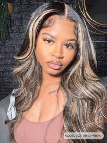 ALL READY WIG 长波浪挑染全套假发 预漂白 预拔 预剪 蕾丝融化蕾丝前部 5x5 无胶闭合假发 100% 真人头发 9AM HAIR - S1/22 - 查看 4