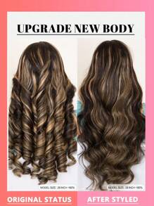 ALL READY WIG 长波浪挑染全套假发 预漂白 预拔 预剪 蕾丝融化蕾丝前部 5x5 无胶闭合假发 100% 真人头发 9AM HAIR - S1/22 - 查看 10