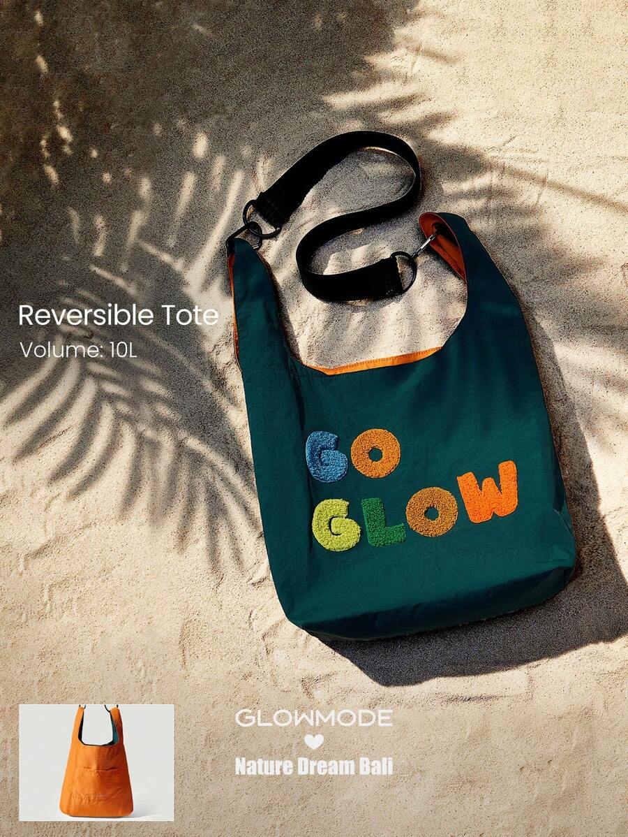 GLOWMODE X Nature Dream Bali 10L Reversible 3-Way Wear Embroidered Tote Bag Daily Casual Vacation Holiday Wear