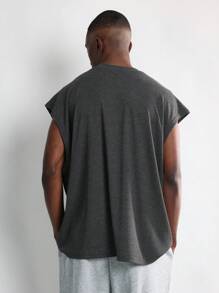 SUMWON Tank Top Bertekstur dengan Potongan Longgar - Hitam - View 2