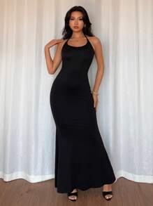 Elenzga 女士时尚休闲性感两件套，透明网眼短袖上衣和无袖紧身吊带裙，弹力针织材质上衣，侧抽绳褶饰不对称下摆，黑色 - 黑色 - 查看 4