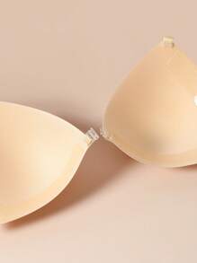 SHEIN 4pcs/Set Women Minimalist Skin-Tone Front Closure Transparent Straps Bra