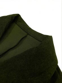 SHEIN Clasi Women's Long Sleeve Contrast Lace Elegant Single Button Blazer - Army Green - View 5