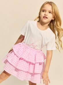 SHEIN Young Girls & Elegant Knitted Round Neck Set, Spring/Summer - Multicolor - View 5