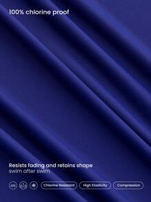 GLOWMODE X Nature Dream Bali 3.5" Quick-Dry Cutout Embroidered Trim Chlorine-Resistant Lining One-Piece Swimsuit Summer Swimming Beach Vacation Holiday Wear Removable Cups - Royal Blue - View 7