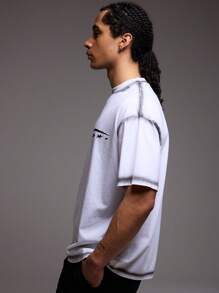 Musero Washed Oversized Star Graphic Print Short Sleeve T-Shirt - Apricot - View 3