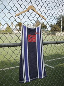 Easelle Women's Numeric Striped Casual Mini Slip Dress