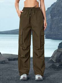 In My Nature Quần Cargo rút dây ngoài trời cho nữ, tối giản & thời trang, thích hợp cho quần áo đi bộ đường dài mùa hè cho nữ - màu nâu - Xem 5