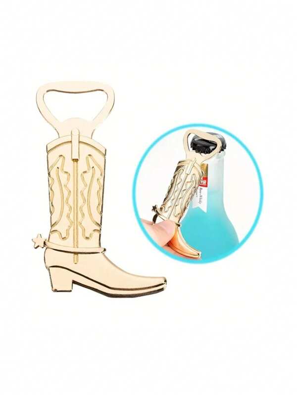 SHEIN 1 Stück goldener Metall Stiefel geformter Flaschenöffner, kreatives Bar-Werkzeug für Festivals, Hochzeiten, Partys, Bier, Dosenöffner, Valentinstag, Hochzeit, Geburtstag