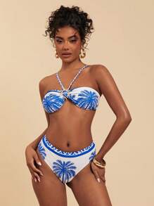 Travachic Women's Spaghetti Strap Top And Triangle Bottoms Swimwear, Graphic Beachwear Women, High Waisted Bikini, Push Up Bikini, Summer Beach Vacation,Backless,Beachwear High Waisted,Beach Outfits For Woman,Sexy,Summer Outfits For Women, For Beach Vacation For Summer Beach Vacation,Boho,Vacation,LINEN,Crochet