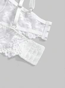 ROMWE Goth Style Women's Underwire Lingerie Bra, Single Price Top - Black and White - View 3