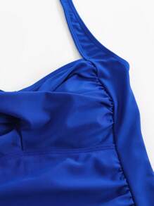 Swim Lushoire 1 件女式纯色露背吊带连体泳衣，适合海滩度假