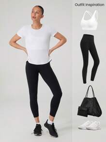 GLOWMODE Run Like The Wind Sweat-Wicking Quick-Dry Mesh Slit Back Relaxed Fit Short-Sleeve Tee Running Jogging Training Gym Active Daily Wear