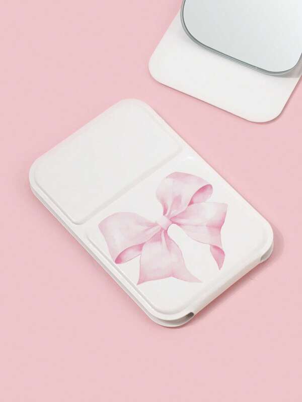 ROMWE Kawaii Espelho Compacto Dobrável com Laço Rosa Fofo