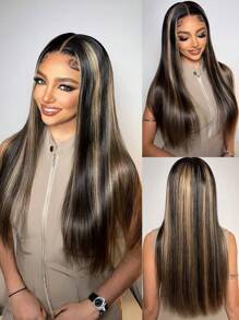 Long Straight Highlight All Ready Wig Pre Bleached Pre Plucked Pre-Cut Lace Melting Lace 5x5 Glueless Closure Wig 100% Human Hair 9AM HAIR - SNatural/22 - View 3