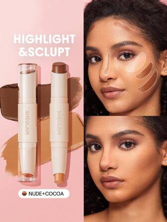 Color & Sculpt Stick-Nude & Cocoa 2 En 1 Contour Double TêTe Hautement Pigmenté Non DéColorant Double Usage Surligneur Contouring ÉClaircissant Pro Contour NoëL Hiver Contour & Bronzer Marque Beauté Visage Maquillage CosméTique Pour Femmes Filles Parfait Pour Hiver IdéAl Pour Y2K ÉLéGant Mode Adapté Pour Anniversaire Xmas Cadeau FêTe PrêT Meilleure Couleur