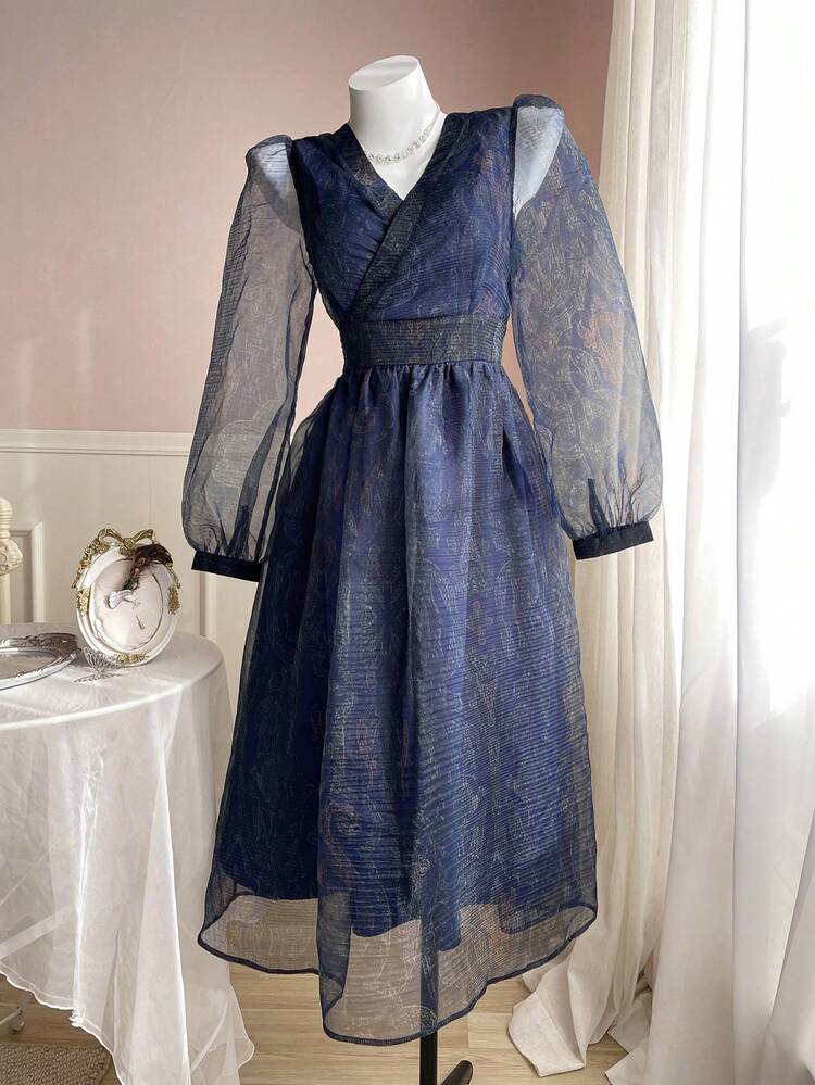 Fall New SpringStyle First Date Outfit Floral Print Bohemian Elegant Resort Beach Dress For Women Long Sleeve Dress Maxi Dress