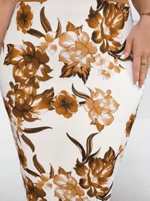 Ellevyn Váy ôm 2 trong 1 họa tiết hoa cỡ lớn - Màu vàng - Xem 5